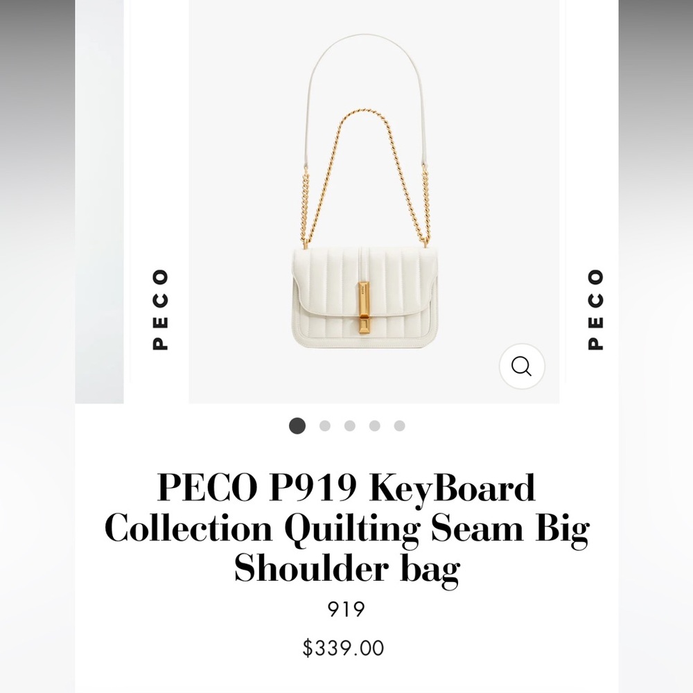 PECO white leather bag